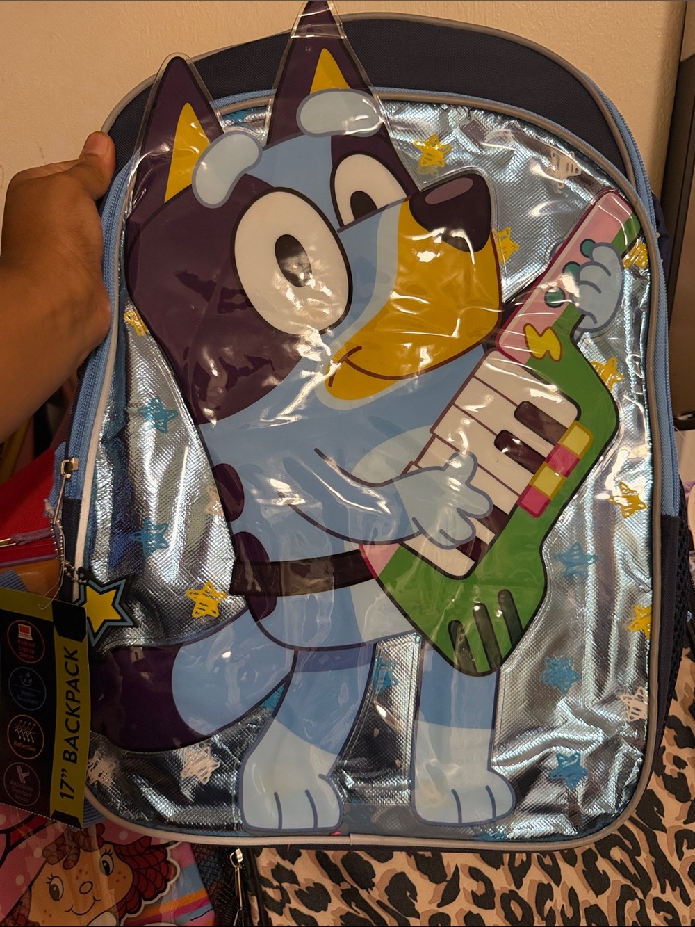 Bluey  Backpack - Blue Multicolor Character Design